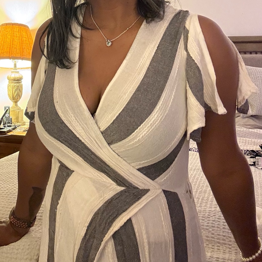 O’Neill Striped Wrap High-Low Romper Dress – Size Small